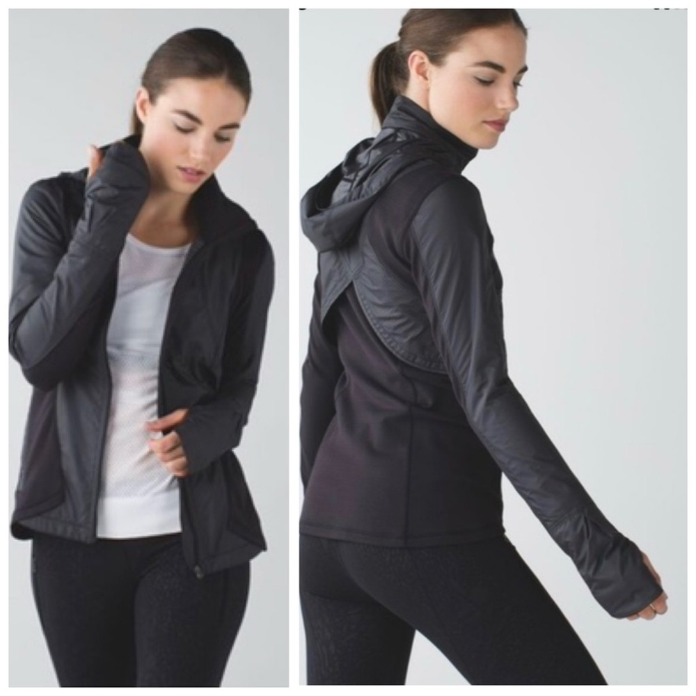 Kanto Catch Me Run Jacket Hood Pockets Lightweight Full Zip Rain Resistant Black